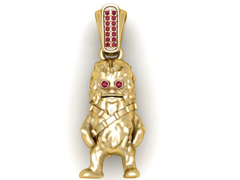 Unique Gold Character Pendant 3D Print Model