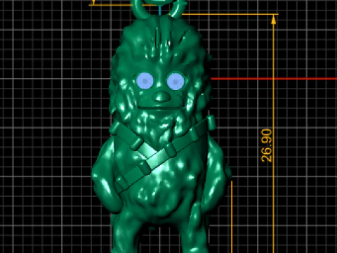 Unique Gold Character Pendant 3D Print Model