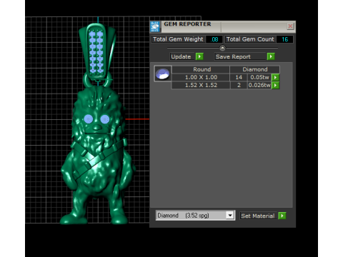 Unique Gold Character Pendant 3D Принт Модель