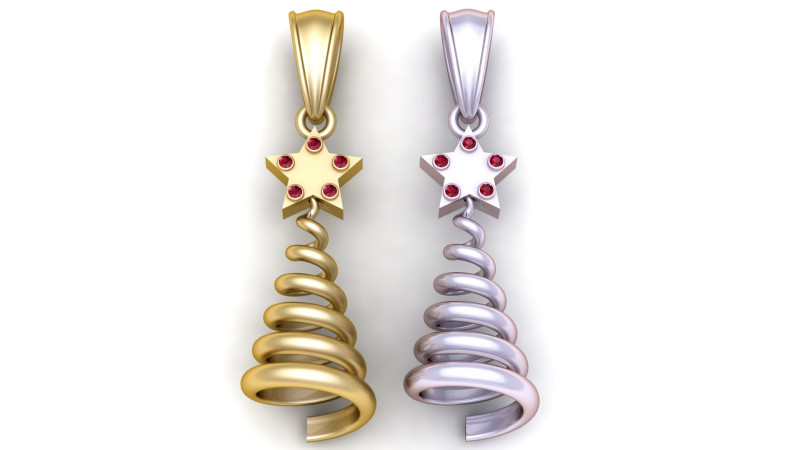 Enchantinggold spiral pendan 3D प्रिंट मॉडल .c4d .max .obj .3ds .fbx .stl .blend