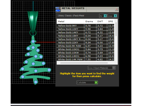 Festive gold Christmas tree pendant 3D Print Model