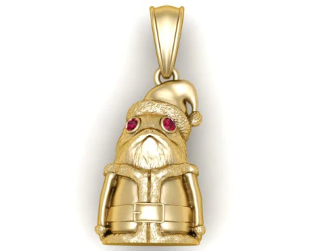 Charming gold Santa pendant 3D Print Model