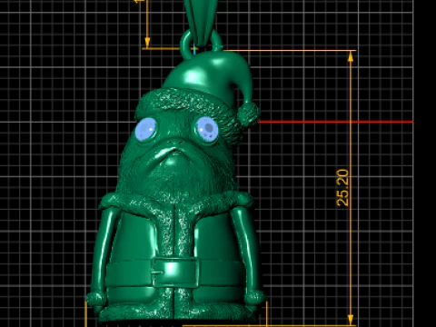 Charming gold Santa pendant 3D Print Model