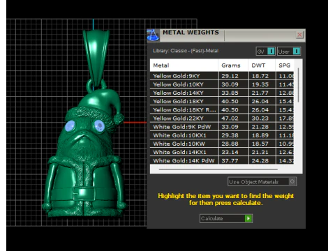 Charming gold Santa pendant 3D Print Model
