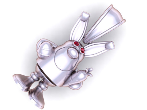 Playful gold bunny pendant 3D Print Model