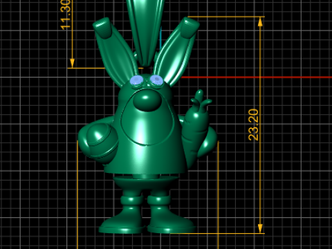 Playful gold bunny pendant 3D Print Model