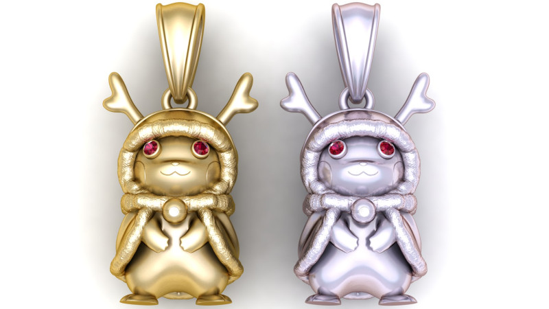Gold reindeer pendant Modello di stampa 3D .c4d .max .obj .3ds .fbx .stl .blend