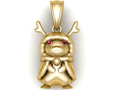 Gold reindeer pendant Modello di stampa 3D