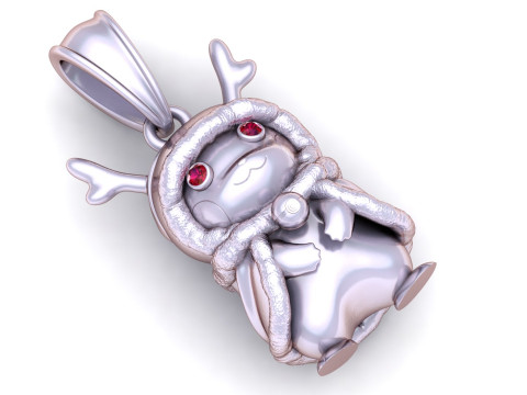 Gold reindeer pendant Modello di stampa 3D