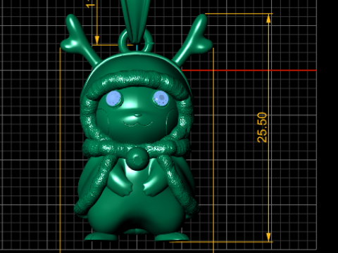 Gold reindeer pendant Modello di stampa 3D