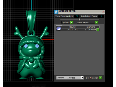 Gold reindeer pendant Modello di stampa 3D