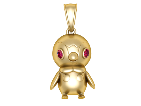 Gold penguin pendant Modelo de impresión 3D