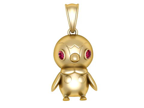 Gold penguin pendant 3D Print Model