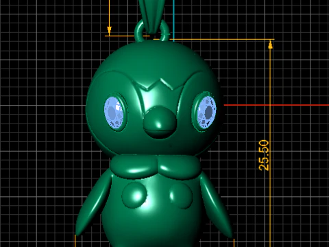 Gold penguin pendant 3D Print Model