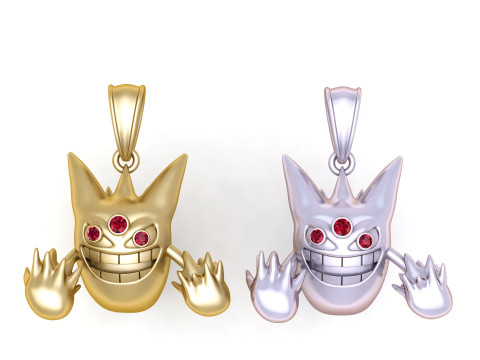 Gold monster pendant Modelo de impresión 3D