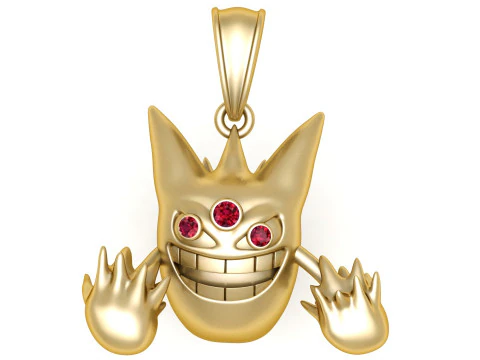 Gold monster pendant 3D Print Model