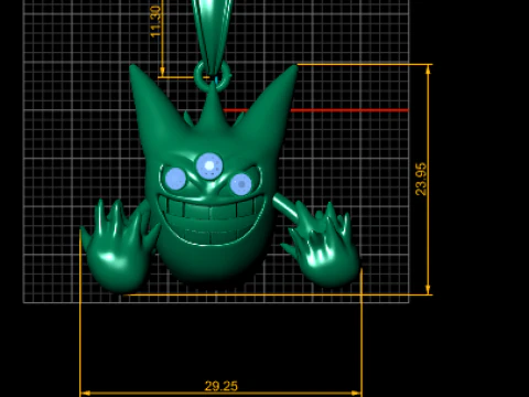 Gold monster pendant 3D Print Model