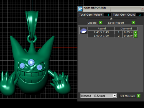 Gold monster pendant 3D Baskı Modeli