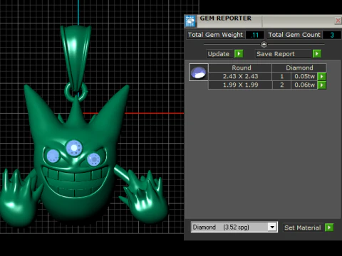 Gold monster pendant 3D Print Model