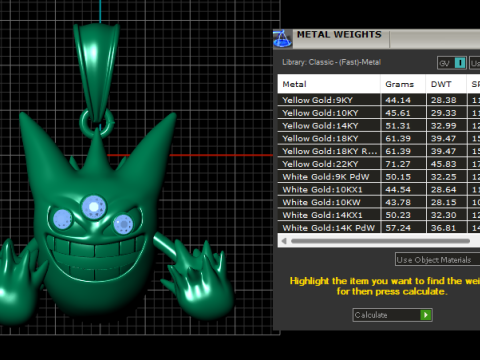 Gold monster pendant 3D Baskı Modeli