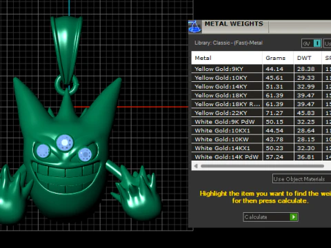 Gold monster pendant 3D Print Model