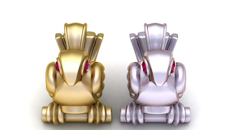 ゴールドバードペンダント 3Dプリントモデル .c4d .max .obj .3ds .fbx .stl .blend 