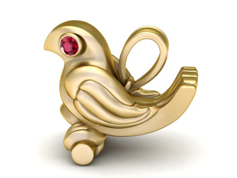 Gold bird pendant 3D Print Model