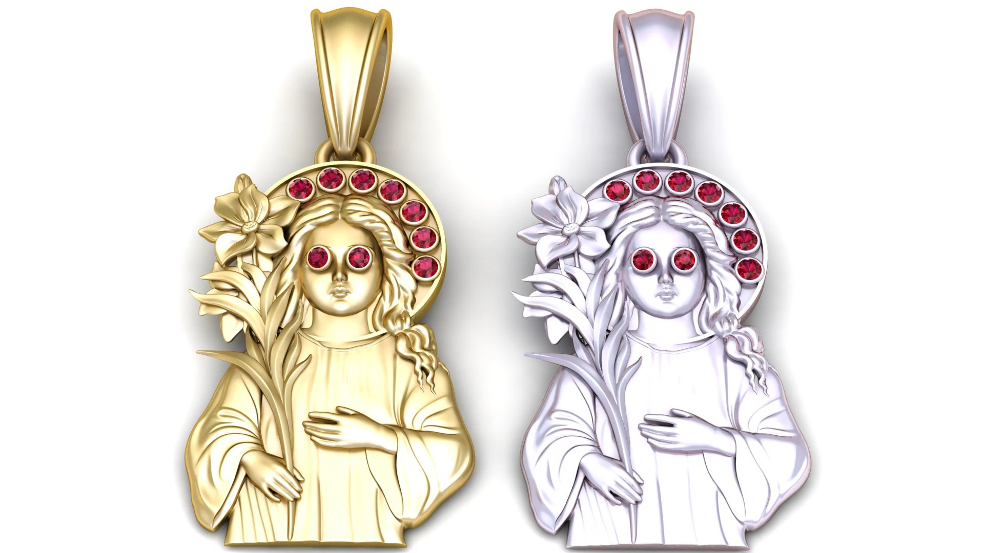Exquisite gold religious pendant 3D Print Model .c4d .max .obj .3ds .fbx .stl .blend
