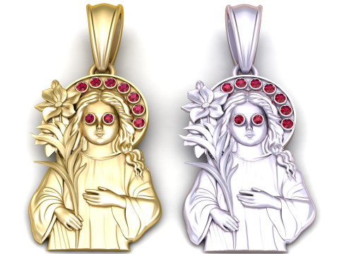 Exquisite gold religious pendant 3D Принт Модель
