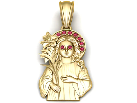 Exquisite gold religious pendant 3D Print Model