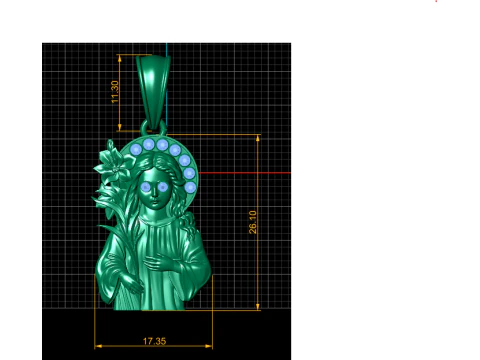 Exquisite gold religious pendant 3D Print Model