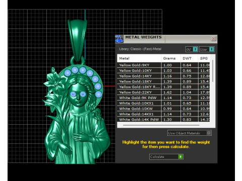 Exquisite gold religious pendant 3D Print Model