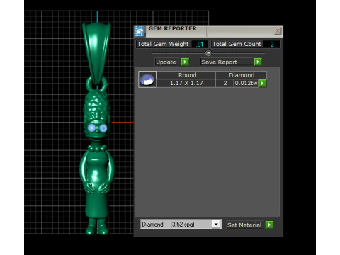 Gold character pendant 3D Print Model