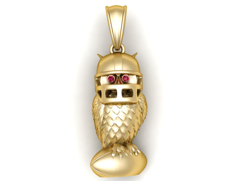 Gold owl pendant 3D Druckmodell