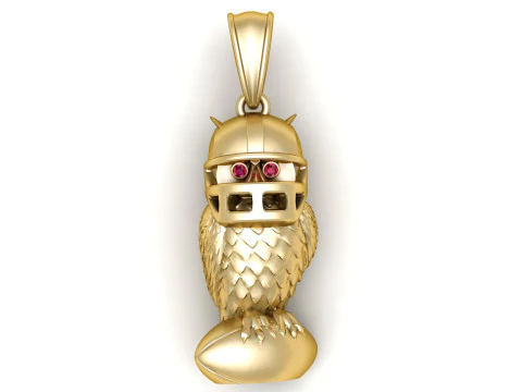 Gold owl pendant 3D Print Model
