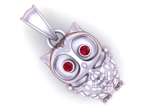 Gold owl pendant 3D Print Model