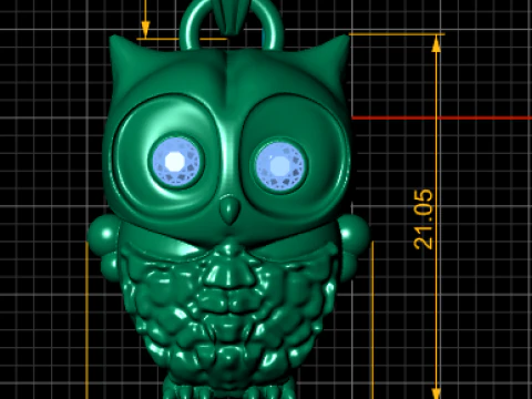 Gold owl pendant 3D Print Model