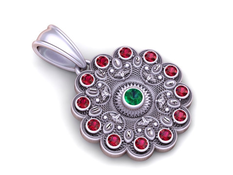 Gold filigree pendant 3D प्रिंट मॉडल