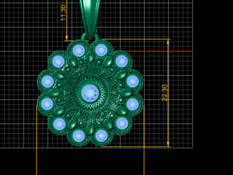 Gold filigree pendant 3D प्रिंट मॉडल