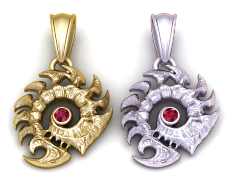 Striking gold claw-inspired pendant 3D printmodel