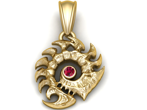 Striking gold claw-inspired pendant Modelo de impresión 3D