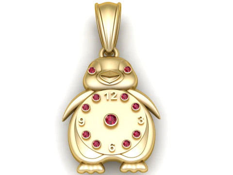 Gold penguin pendant 3D Print Model