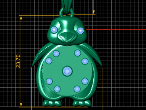 Gold penguin pendant 3D Print Model