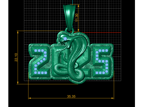 2025 Cobra Pendant 3D Druckmodell