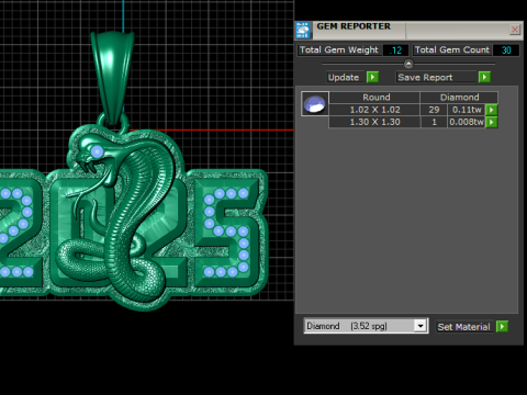 2025 Cobra Pendant 3D Druckmodell