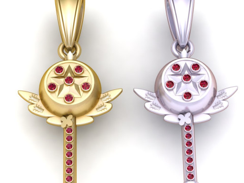 Gold key pendant Model do druku 3D