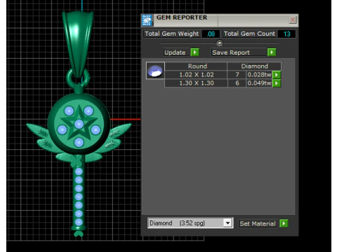 Gold key pendant 3D Print Model