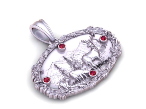 Gold oval pendant 3Dプリントモデル