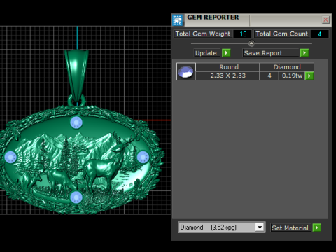 Gold oval pendant 3Dプリントモデル