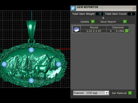 Gold oval pendant 3D Print Model